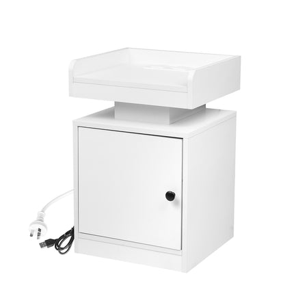 Levede Bedside Table USB Charger Outlet RGB White-1975420388510928896