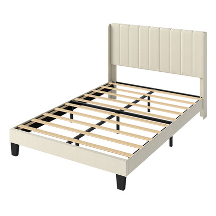 Levede Metal Wooden Bed Frame Queen Panel Plush Upholstered Mattress Platform-2065254298677284864