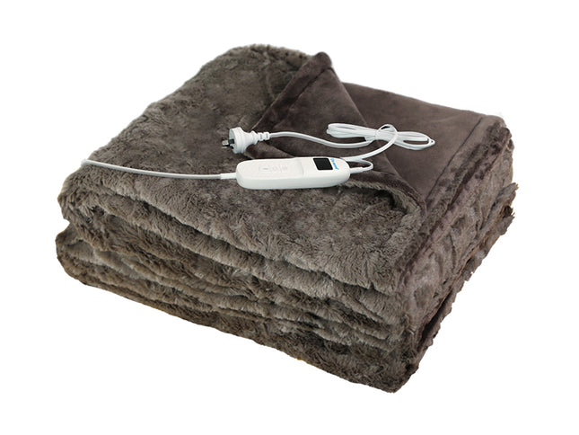 DreamZ Electric Throw Blanket Heated Timer Bedding Washable Warm Winter Plush BR-1864183543832383488