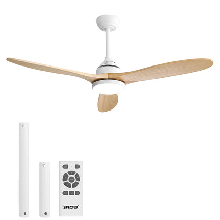 Spector 52'' Ceiling Fan LED Light DC Natural-1954802706954719232