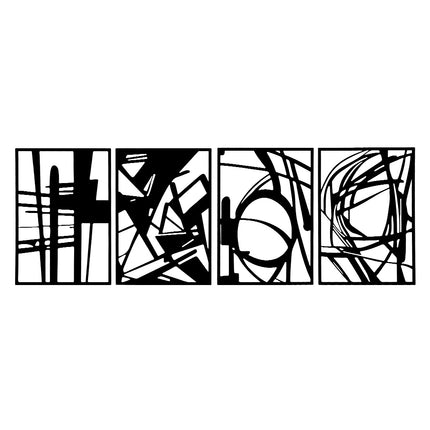 Yezi Metal Wall Art 4Pcs Abstract Minimalist Line Decor-1975420342675574784