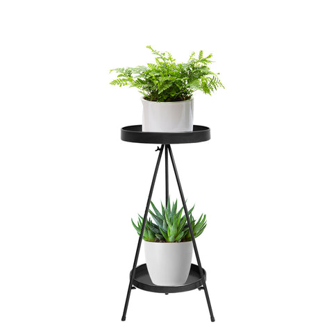 Levede Plant Stand 2 Tiers Outdoor Indoor Black Medium-1864184724059197440
