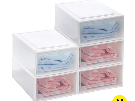Large Storage Box Stackable Containers M 5PK Medium-1864184611446329344