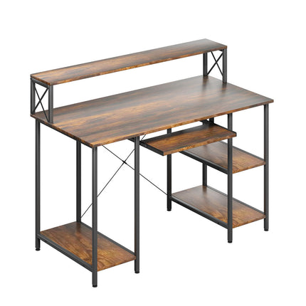 Levede Office Gaming Computer Desk Brown-1975420387466547200