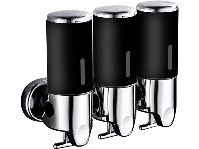 3 Bottles Bathroom Shower Soap Dispenser Black-1910113089890684928