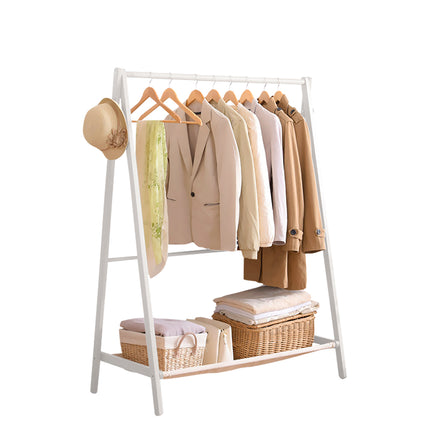 Levede Clothes Rack Wooden Wardrobe White-1973193811576360960