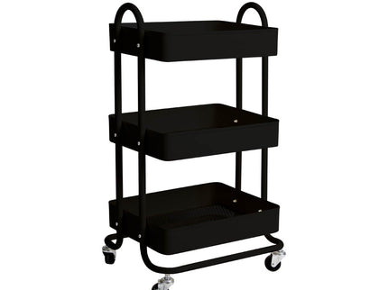 Levede 3 Tiers Kitchen Trolley Cart Black-1917016721257009152