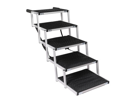 PaWz 5 Steps Dog Ramp Adjustable Height Black-1864184532979290112