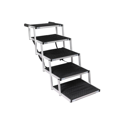 PaWz 5 Steps Dog Ramp Adjustable Height Black-1864184532979290112