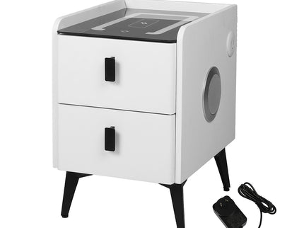 Levede Bedside Table LED Lights Drawers Storage-1910112206134054912
