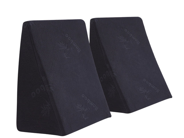 Cool Gel Memory Foam Bed Wedge Pillow Black 25+30-1910113041345810432
