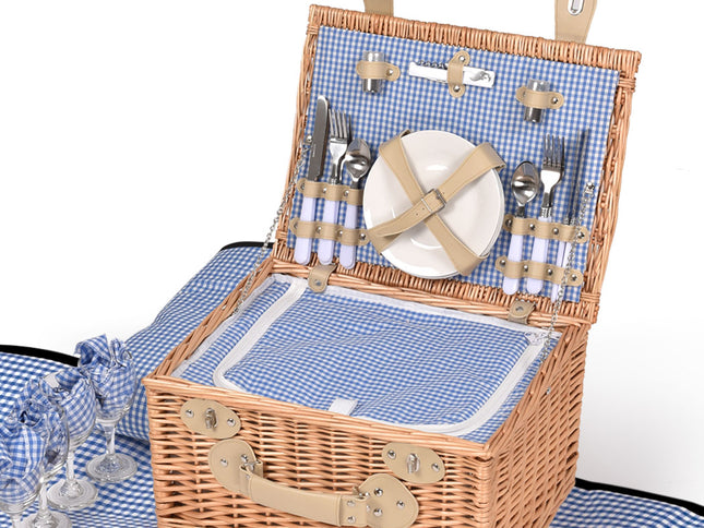 4 Person Picnic Basket Baskets Set Outdoor-1864183149676859392