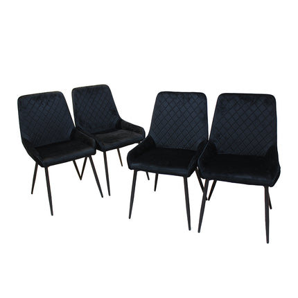 Dining Chairs x 4 Padded Seat Soft Velvet-1975420363932307456