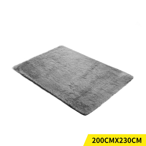 Marlow Floor Rugs Shaggy Rug Soft Large Grey 230x200cm-1864183504271708160