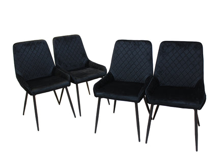 Dining Chairs x 4 Padded Seat Soft Velvet-1950769994606448640