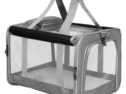 Pawz 3 in 1 Pet Soft Crate Dog Cat Carrier L Size Grey-1910112288577294336
