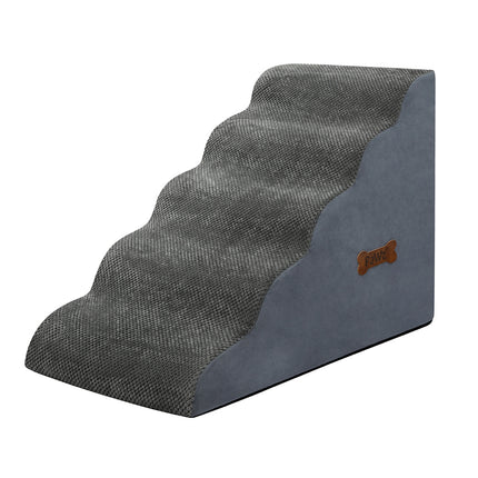 Pawz 5 Steps Pet Stairs Dog Ramp High Density Foam Grey-2029387208141705216