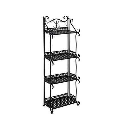 Levede Plant Stand 4 Tiers Outdoor Indoor Black-1973193777631858688
