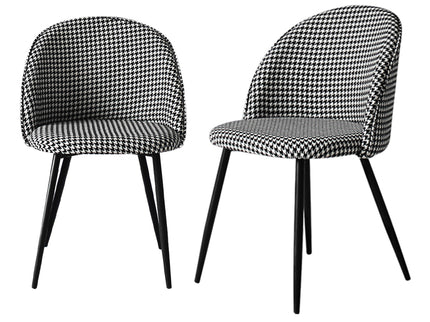 Levede 2x Dining Chairs Kitchen Cafe Black and White-1942353394387783680