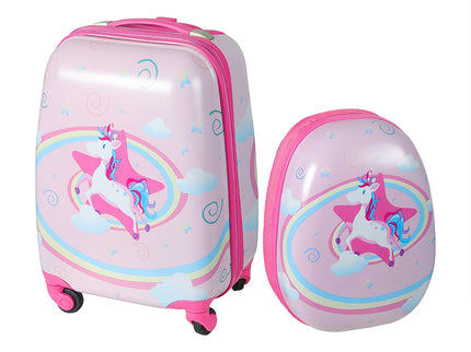 BoPeep 16''13'' 2PCS Kids Luggage Set Unicorn-1910113157754523648