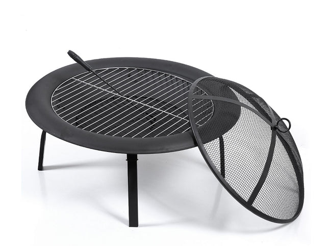 30" Portable Outdoor Fire Pit BBQ Grill Large-1864184483088044032