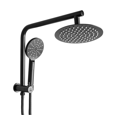 Shower Head High Pressure Set Rain Round Black-1910113243339296768