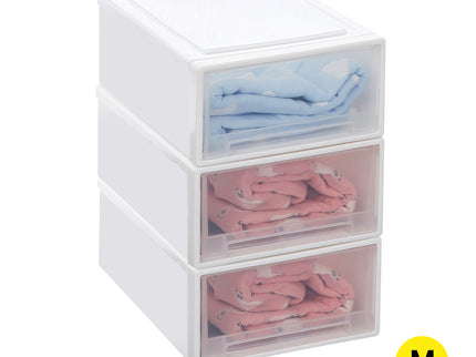 Plastic Storage Box Stackable Containers M 3PK Medium-1864184611169505280