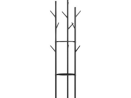 Levede Coat Rack Clothes Stand 8 Hook Organizer Black-1942353108294307840