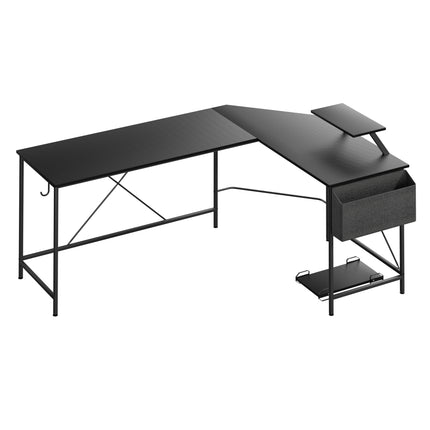 Levede Computer Desk Corner Desk Black-1973193440330125312
