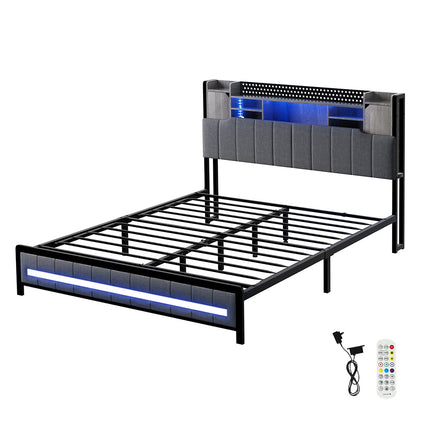 Levede Queen Bed Frame with Storage Headboard RGB LED-1973193510035263488