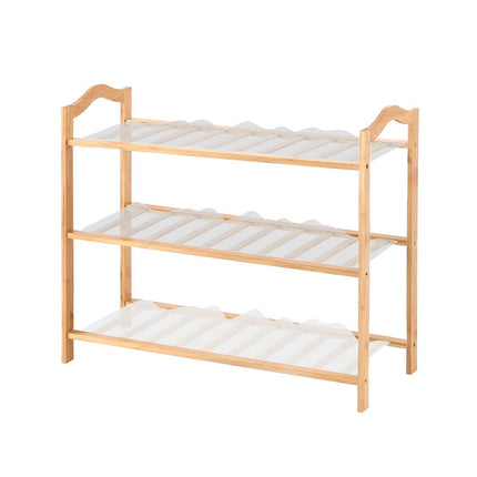 2x Levede 3 Tier Bamboo Shoe Rack Shoes-1919892878260310016