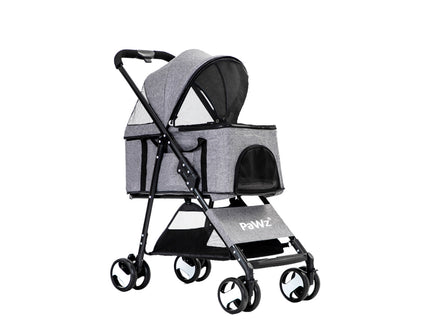 PaWz Large Pet Stroller Dog Cat Travel Grey-1864184624620638208