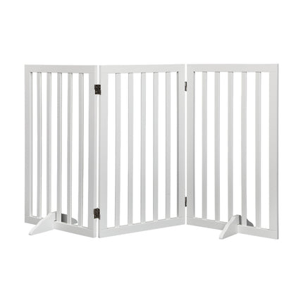 PaWz Wooden Pet Gate Dog Fence Safety White 400x 3MM-1973193642583658496