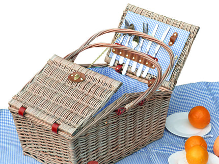 4 Person Picnic Basket Baskets Set Outdoor-1910113179174834176