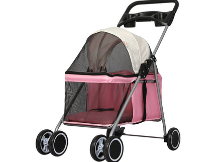 PaWz Pet Stroller Dog Cat Carrier Foldable Pink-1864184624901656576