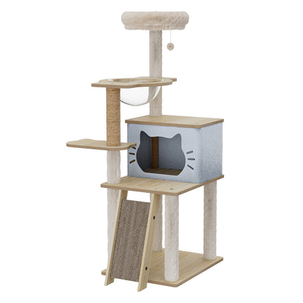 Pawz Cat Tree Tower Scratcher Wood Condo House 120cm-2006732707882733568