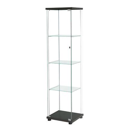 Stacked Display Storage Cabinet Glass Black-1973193812079677440