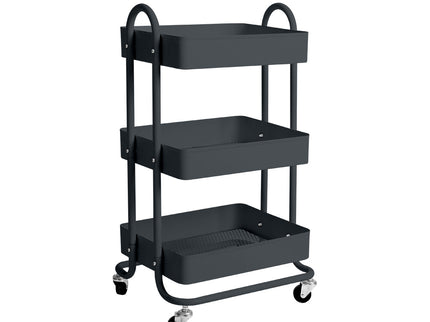 Levede 3 Tiers Kitchen Trolley Cart Grey-1917016721408004096