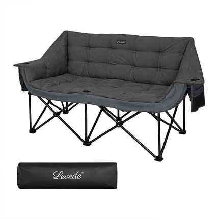 Levede Double Camping Chair Folding Outdoor Portable Fishing Picnic Travel Seat-2050056782503612416