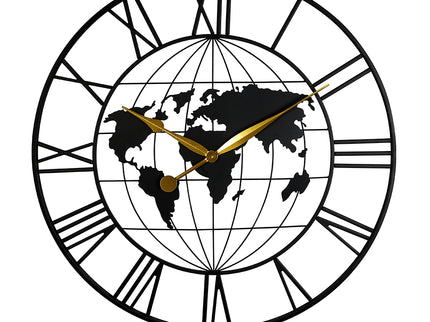 Yezi 60cm Large Wall Clock Roman Numeral Home Black-1910112274266329088