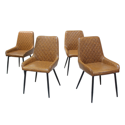 Dining Chairs x 4 Padded Seat PU Faux Leather-1975420386602520576