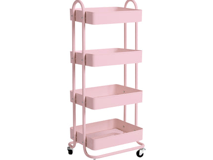 Levede 4 Tiers Kitchen Trolley Cart Pink-1917016722188144640