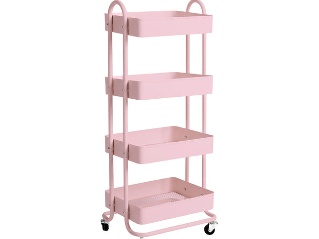 Levede 4 Tiers Kitchen Trolley Cart Pink-1917016722188144640