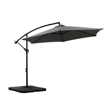 Mountview 3M Outdoor Umbrella Cantilever Grey With Base-1973193986638221312
