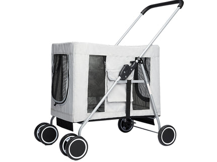 PaWz Pet Stroller Dog Cat Cage Carrier Grey-1864184495217971200