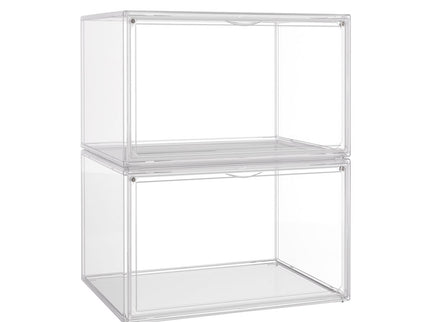 Stacked 2Pc Shoe Box Storage Display Stackable-1910112259397521408