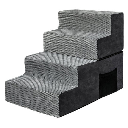 Pawz 4 Steps Pet Stairs Dog Ramp High Density Foam Grey-2006732767437656064