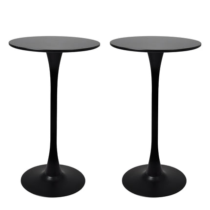 Levede 2x Round Bar Table Pub Tables Black-1942353410338721792