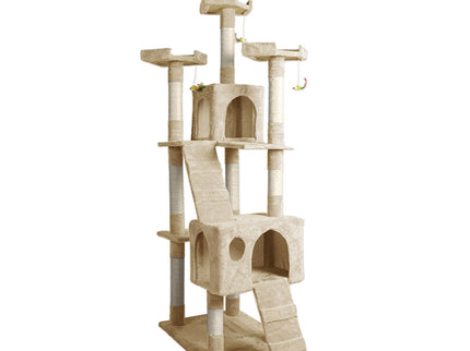 PaWz 184cm Cat Trees Scratching Post Beige-1864184313130651648