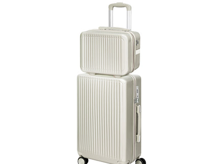 Slimbridge Luggage Suitcase Trolley White 2pc 14"+20"-1864184373071450112